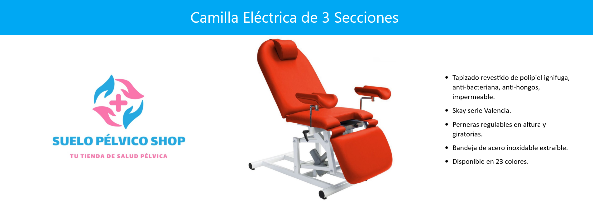 Camilla de tres secciones eléctrica